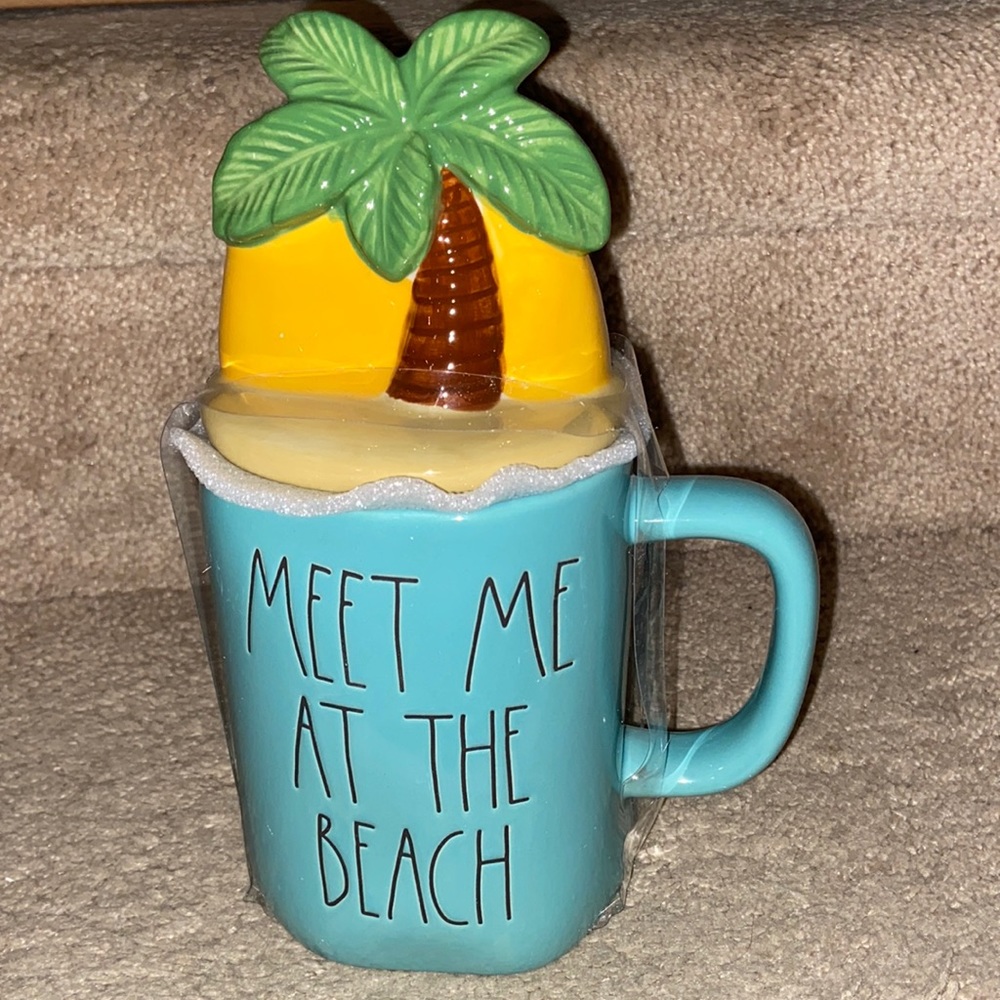 Rae Dunn mug with topper
